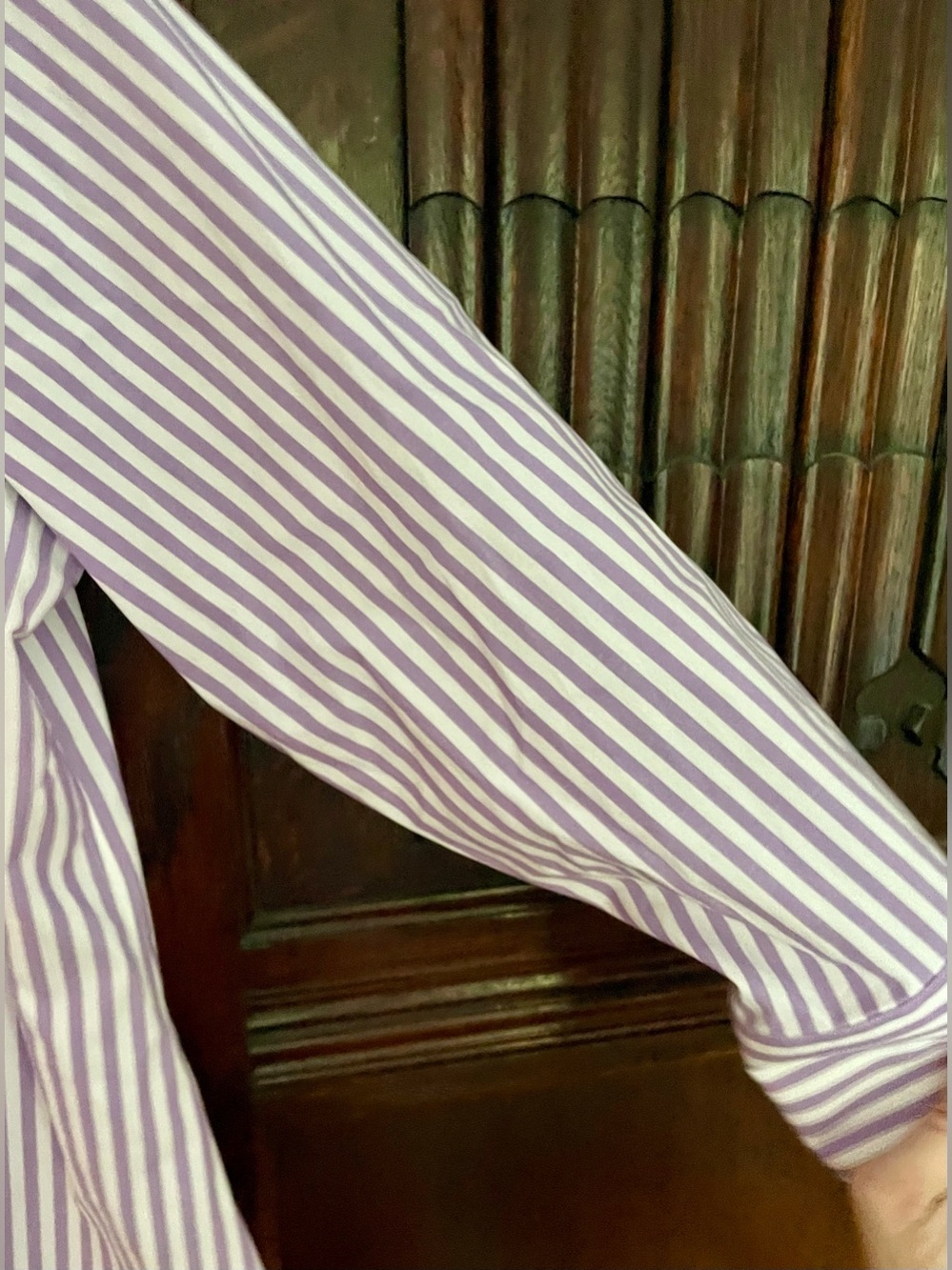 Vintage Talbot’s Purple & White Pin Stripe Button-Down Shirt Size 10 - Picture 4 of 8